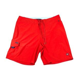 COVA Swim Trunks Mens 36 Red North Swell Board Shorts Spandex Beach Stretch Camp